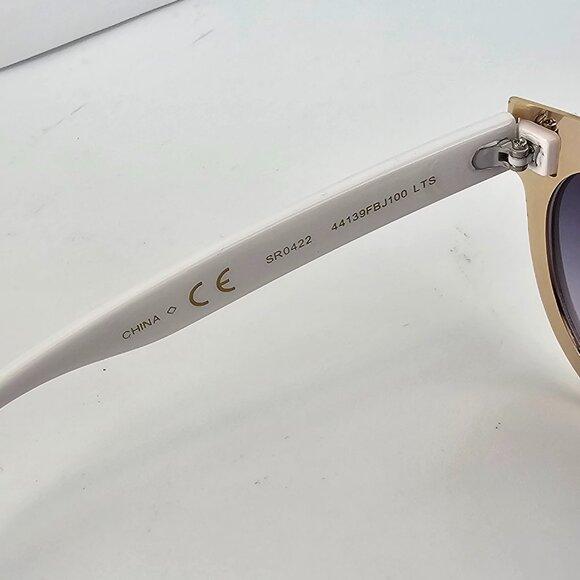 Designer Betsy Johnson White Lucite Gold Stars & Trim SR0422 Sunglasses